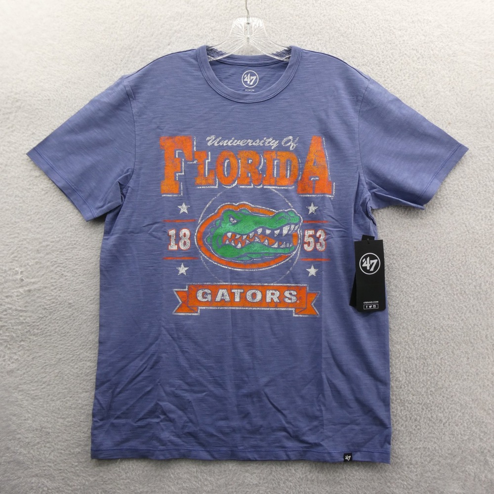 47 Brand Shirt Mens Medium Florida Gators Blue Slub Knit Cotton Short Sleeve